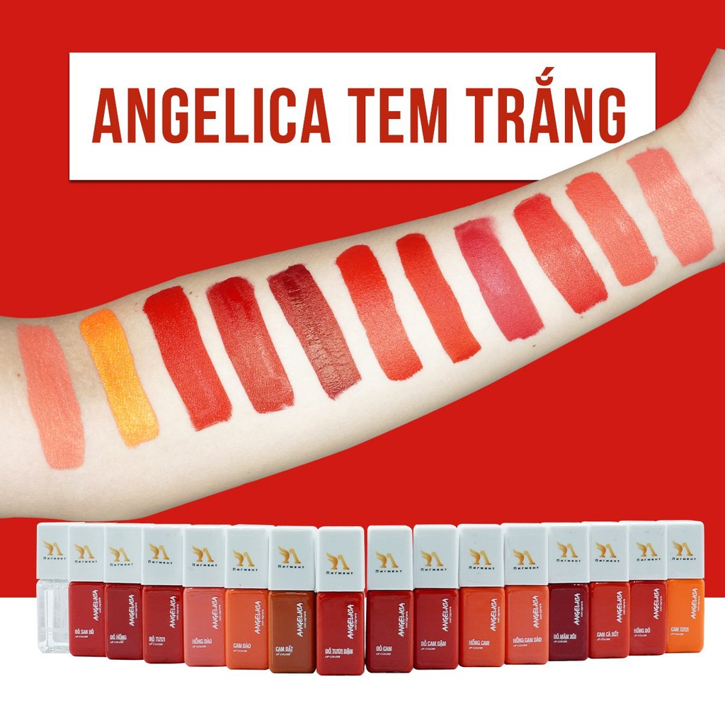 [CHÍNH HÃNG] MỰC ANGELICA VUÔNGT tem trắng phun xăm môi, siêu bong