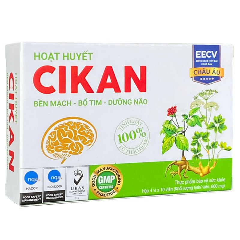 Hoạt huyết Cikan Bền mạch - Bổ tim - Dưỡng não (Hộp 4 vỉ x 10 viên ...