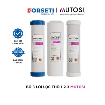 Bộ 3 lõi lọc thô 1 2 3 Mutosi dùng cho máy lọc RO có 3 cốc lọc 10inch