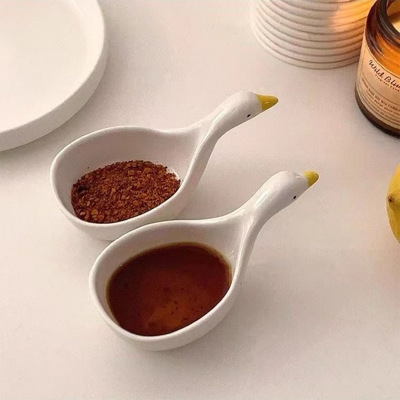 Đĩa Gốm Sứ Thiên Nga Đựng Nước Chấm