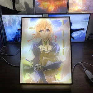 Tranh đèn led 3D đổi màu Violet Evergarden - Tranh đèn led 3D trang trí bàn làm việc, đèn ngủ
