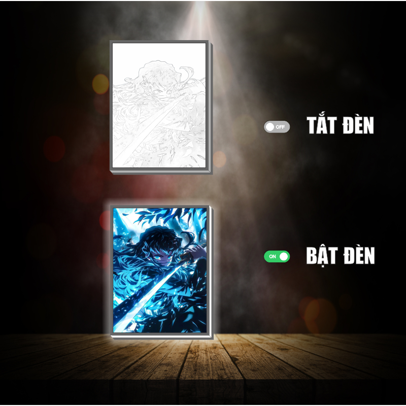 Tranh đèn led 3D đổi màu Muichiro - Tranh đèn led 3D  trang trí bàn làm việc, đèn ngủ