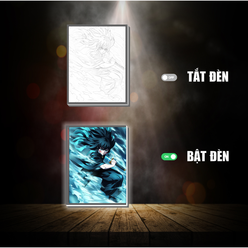 Tranh đèn led 3D đổi màu Muichiro - Tranh đèn led 3D  trang trí bàn làm việc, đèn ngủ