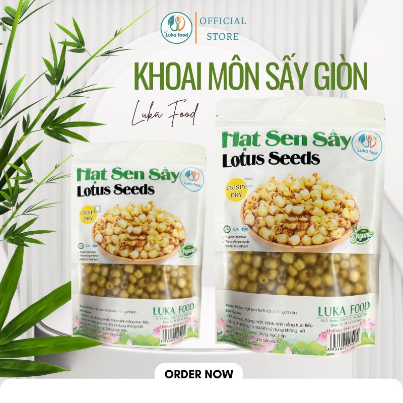 Hạt Sen Sấy Giòn Cao Cấp (250g) - Giòn Rụm, Ít Đường, Hạt To, Bùi Béo, Ăn Vặt Healthy,  Quà Biếu Dinh Dưỡng Luka Food