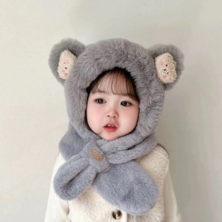 Mũ len lông cho bé trai bé gái mùa đông nón len cho trẻ em tai gấu trùm đầu kèm khăn quàng cổ cho bé 🌸 nhi.🌸