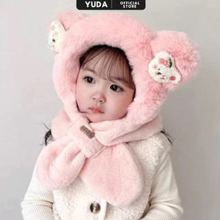 Mũ len lông cho bé trai bé gái mùa đông nón len cho trẻ em tai gấu trùm đầu kèm khăn quàng cổ cho bé 🌸 nhi.🌸