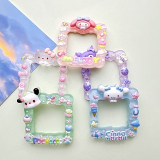 Khung ảnh hoạt hình Sanrio(kt 5.5*4.7cm) bằng nhựa trong suốt, phụ kiện DIY,trang trí, khung in dấu chân tay cho bé