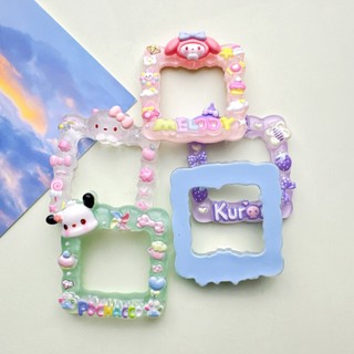 Khung ảnh hoạt hình Sanrio(kt 5.5*4.7cm) bằng nhựa trong suốt, phụ kiện DIY,trang trí, khung in dấu chân tay cho bé