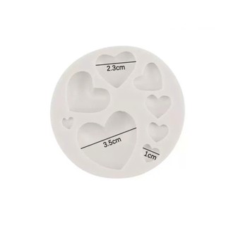 Khuôn silicon tạo hình trái tim hình tròn nhiều kích thước dùng trong làm bánh/đất sét/DIY