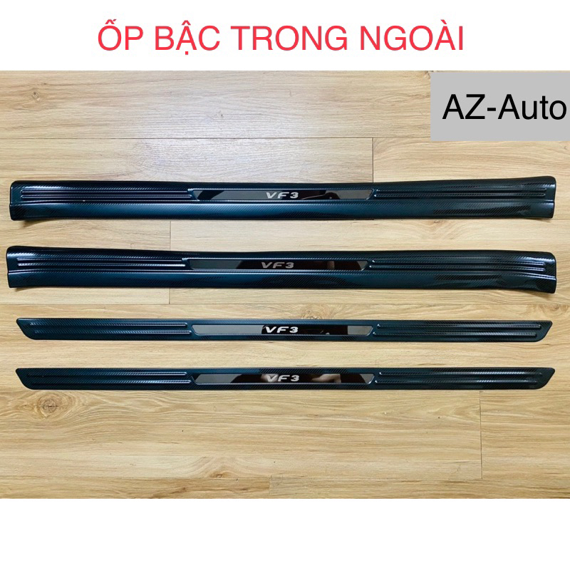 Ốp bậc cửa và chống trầy cốp trong, ngoài xe Vinfast VF3 vân Carbon hàng cao cấp chống xước, tăng thẩm mỹ
