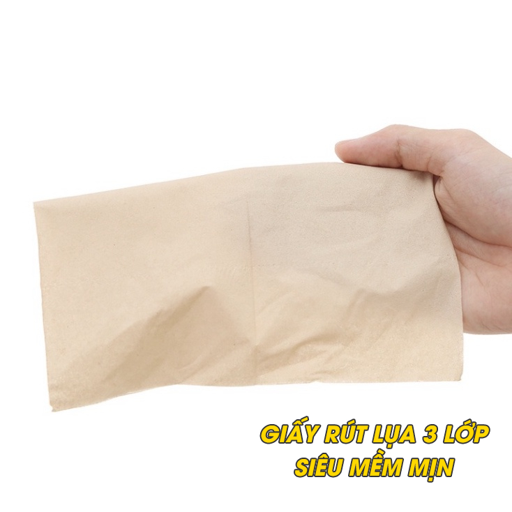 [HỎA TỐC] Giấy Ăn Rút Lụa Silkwell, Giấy Ăn Gấu Trúc Nâu Thùng 9/18 Rút 160 Tờ/3 Lớp - Mềm Mịn, Dai