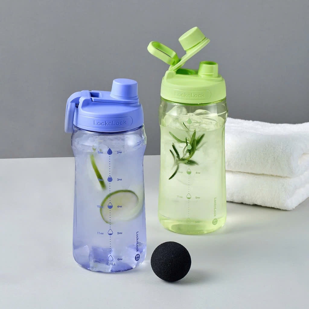 [HAP941] Bình nước nhựa Lock&Lock Active Large Bottle HAP941 dung tích 1.5L có tay cầm, vạch chia dung tích