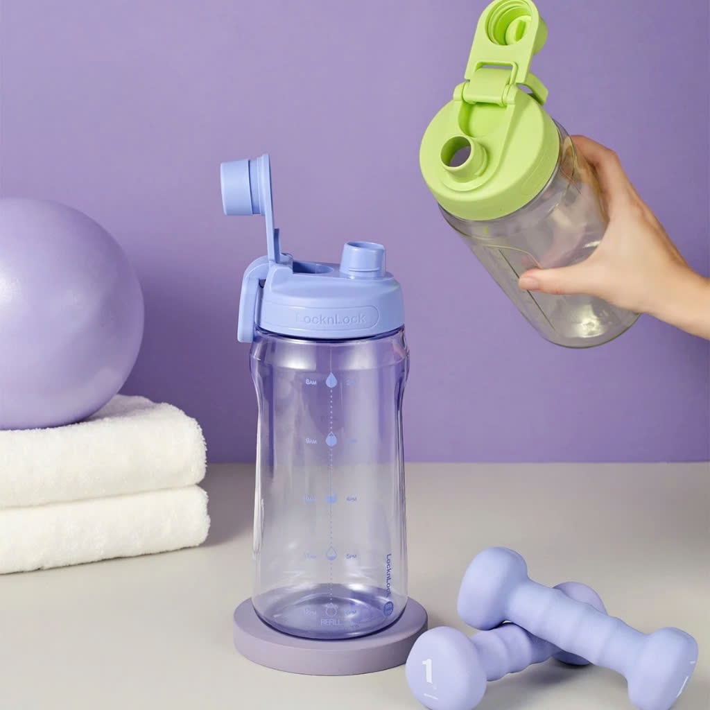 [HAP941] Bình nước nhựa Lock&Lock Active Large Bottle HAP941 dung tích 1.5L có tay cầm, vạch chia dung tích