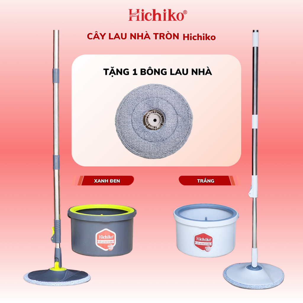 [Tặng 01 bông lau nhà] Cây lau nhà tách nước Hichiko, bảo hành 12 tháng