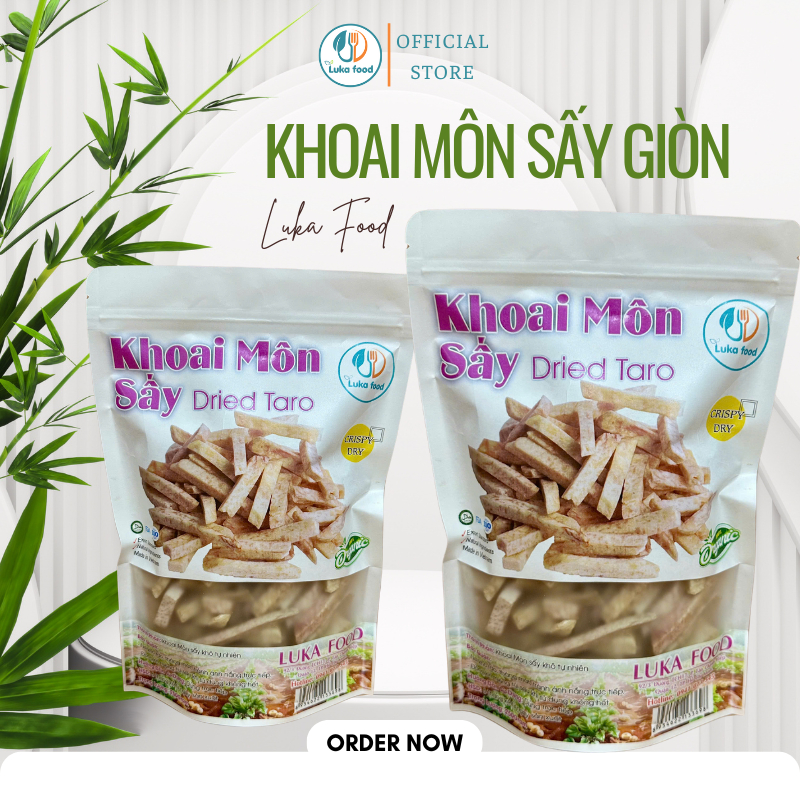 Khoai Môn Sấy Giòn 250g - Hàng Loại 1 Không Vụn, Vị Bùi Béo, Giòn Rụm, Ít Ngọt, Ăn Vặt Healthy Luka Food