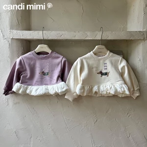 CANDIMIMI Áo nỉ cao cấp hình cún gấu bèo phao dễ thương - Phong cách Hàn Quốc
