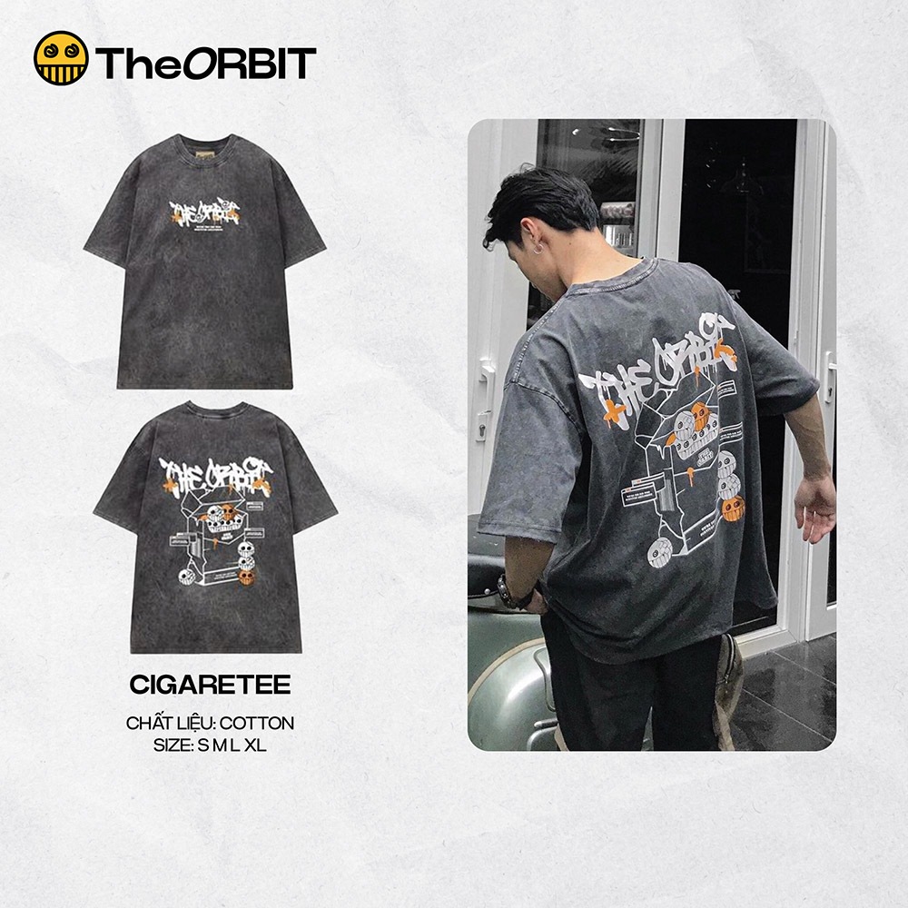 Áo thun nam nữ CIGARATEE Wash cotton co giãn The ORBIT