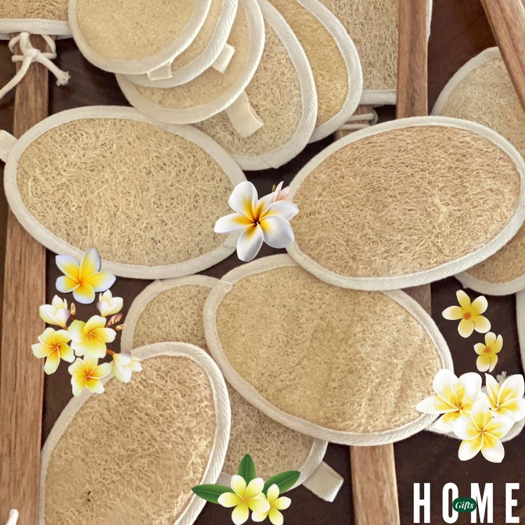 Bông Tắm Mộc Xơ với xơ Mướp Tự Nhiên Cỡ Lớn, xơ Mướp Tắm Tẩy Tế Bào Chết, Chà Lưng, Xuất Khẩu