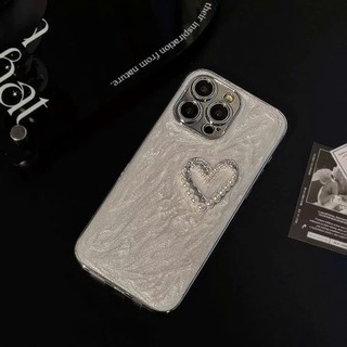 Ốp Lưng iPhone Trái Tim Lấp Lánh Bạc Cao Cấp, Chống Sốc, Bảo Vệ Camera - iP 7/8/Plus/X/XS/11/12/13/14/15/16/17/Pro/Max