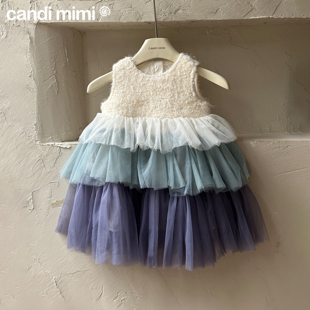 CANDIMIMI Váy dạ hội voan xoè nhiều tầng cao cấp - Phong cách Hàn Quốc