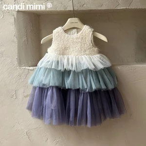 CANDIMIMI Váy dạ hội voan xoè nhiều tầng cao cấp - Phong cách Hàn Quốc