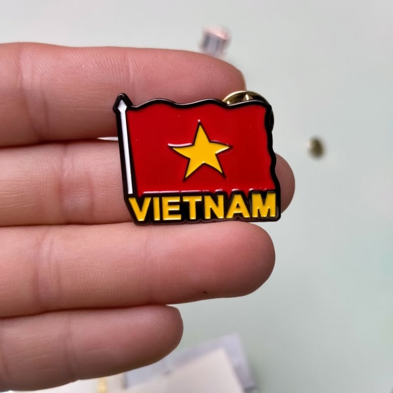 Pin sticker ghim cài hình lá cờ bằng hợp kim, phụ kiện trang trí quần ...