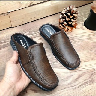 Giày sục nam giày lười nam giày nam không gót trung niên 3 màu đen nâu vàng bò đế khâu chắc chắn