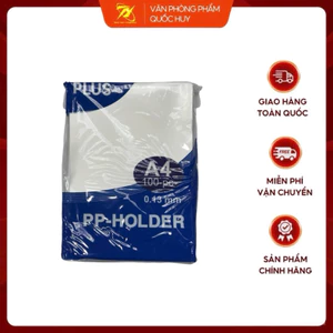 BÌA LÁ HỞ 2 CẠNH A4, TẬP 100 CÁI, ĐL 0,13MM XANH DƯƠNG, PLUS - VPP QUỐC HUY