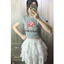 Áo Croptop Tay Ngắn Nữ Dáng Ôm Vạc Bầu In Hình Hoạ Tiết TUANLECLOTHING Cổ Tròn Màu Xám Dáng Ngắn