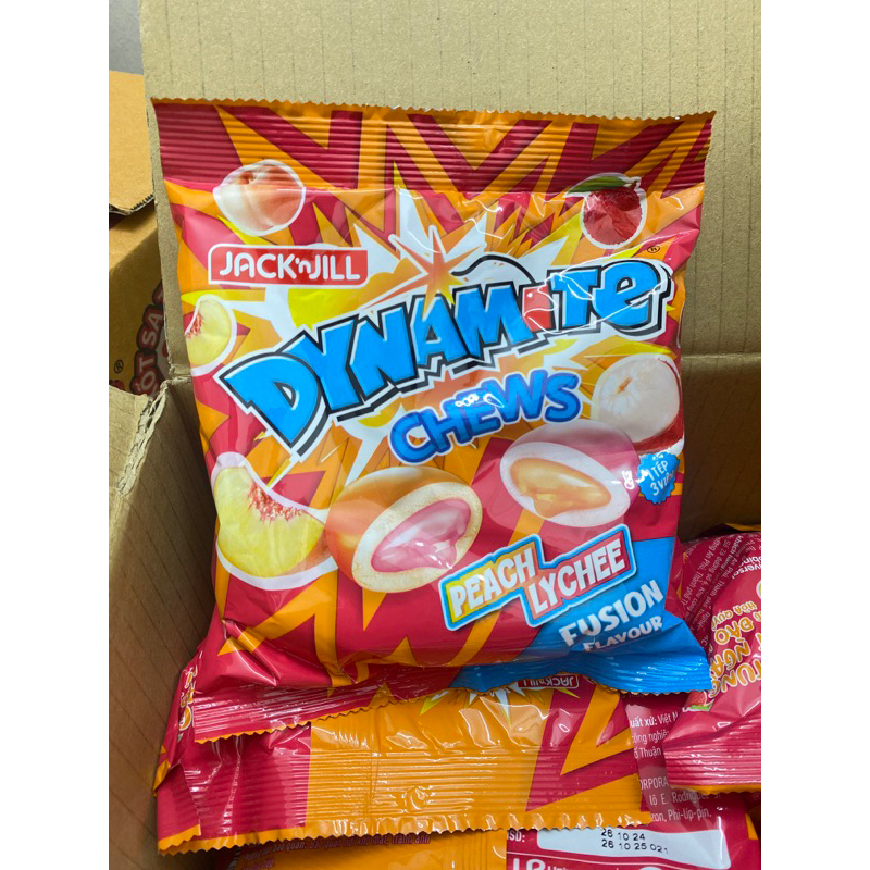 Kẹo Nhai Dynamite Có Nhân Hương Đào Vải Gói 125g | Shopee Việt Nam