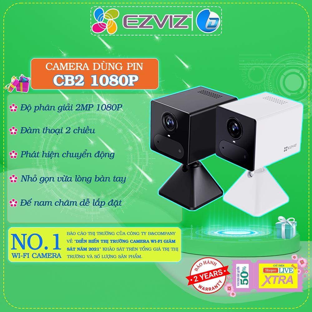 Camera wifi AI chạy pin Ezviz CB2 chính hãng, đàm thoại 2 chiều ...