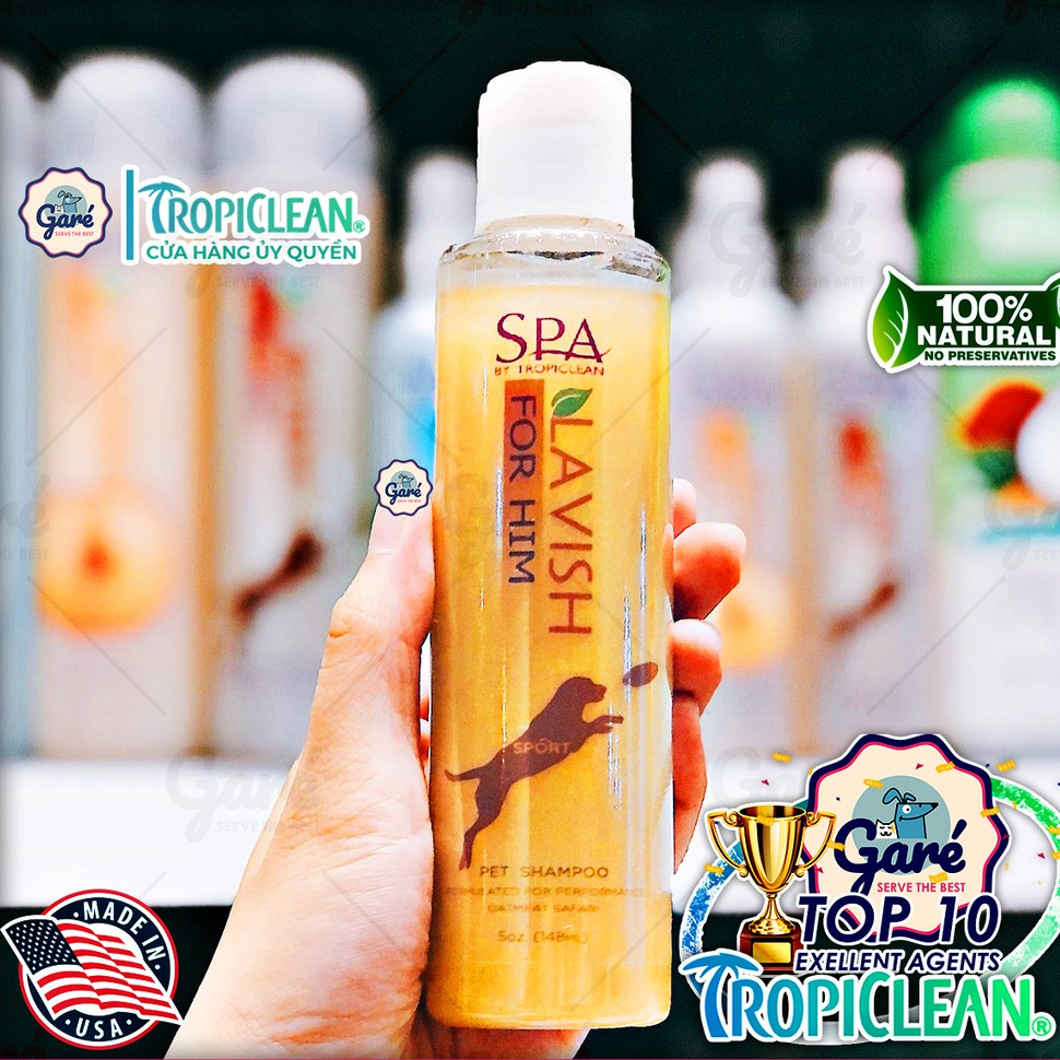 473ml Sữa tắm SPA Lavish by TropiClean dưỡng lông thiên nhiên