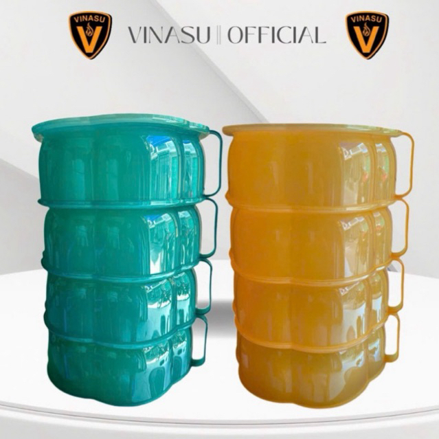 Lồng bàn 3 , 4 tầng đa công dụng Vinasu VNS293 tặng 1 cây chà nồi cao cấp ( giao màu ngẫu nhiên )