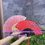 Quạt vải cầm tay truyền thống - Quạt vải nang tre, hình thêu sử dụng chung với bộ bà ba ngày tết