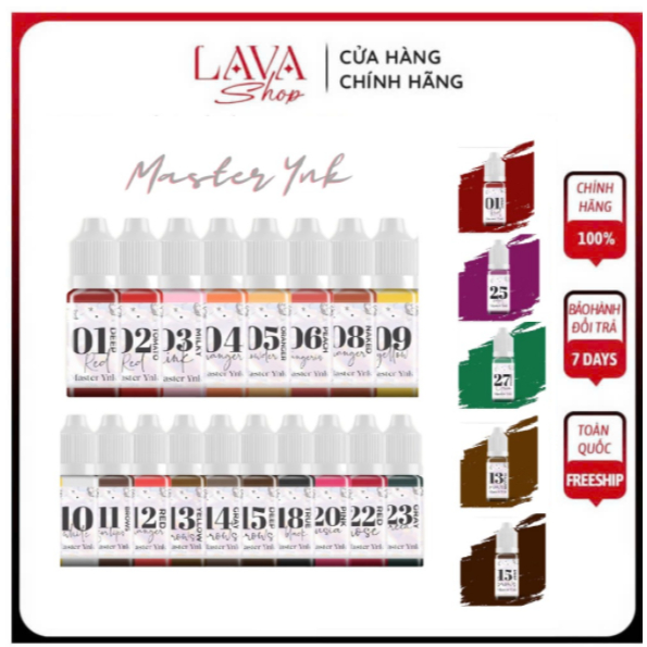 [Chính hãng] Mực phun xăm hữu cơ Master Ynk dcpxhoanganh - 5ml - 10ml