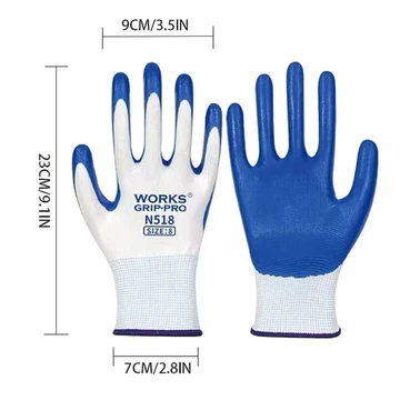 12 đôi Găng tay Nitrile PURPLEDAY, Găng tay làm việc Nitrile Nylon, Găng tay tráng an toàn thoáng khí Xây dựng