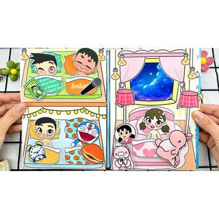 Đồ chơi búp bê giấy Doraemon, Nobita, Shizuka, Suneo, Jaian - Kì nghỉ hè vui nhộn