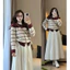 Áo len Cardigan phối kẻ thêu ngựa 818