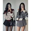 Áo len Cardigan phối kẻ thêu ngựa 818