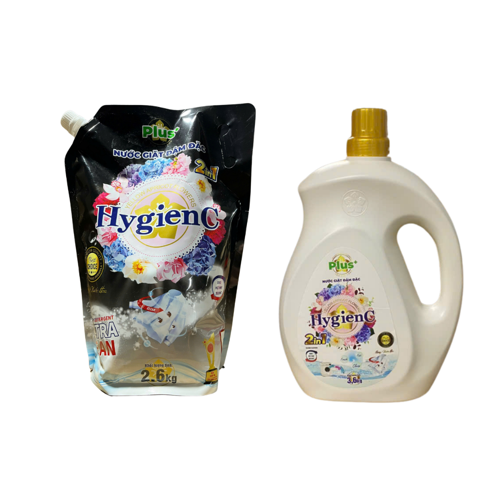 Ảnh Combo 2: 1 Can Nước Giặt Xả 3,6kg + 1 Túi Nước Giặt Xả 2,6kg HygienC Plus Hương Nước Hoa Làm Sạch Vết Bẩn 2