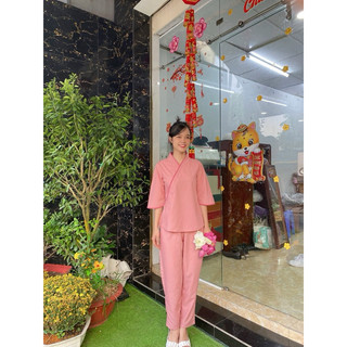 Nhật Trơn Nữ # Quần Áo Nữ Jacket Top Kem Dress Women # Đồ Lam Đi Chùa
