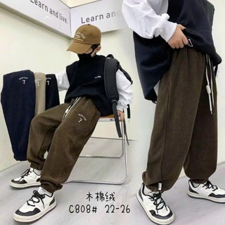 Quần dài trẻ em quần nhung tăm thu đông trẻ em 15kg-57kg hàng dày dặn