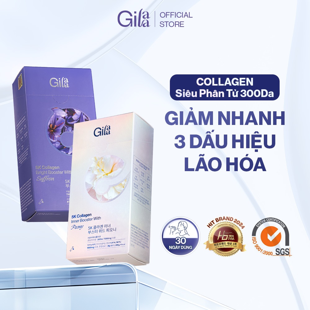 Ảnh 2 Nước Uống Collagen Gilaa Siêu Phân Tử 300da Trẻ Hóa (20g x 30 Gói) 2