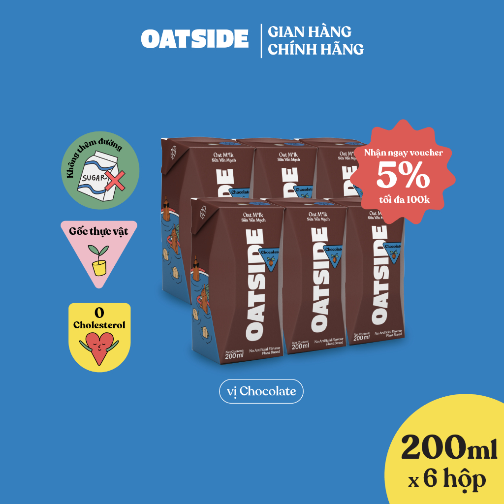 Ảnh Combo 6 Hộp Sữa yến mạch OATSIDE Chocolate vị Sô-cô-la lốc 200ml 1