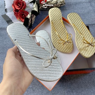 Dép kẹp nữ,dép xỏ ngón dây mảnh thắt nơ lấp lánh trẻ trung năng động.