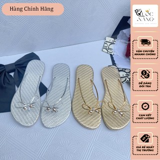 Dép kẹp nữ,dép xỏ ngón dây mảnh thắt nơ lấp lánh trẻ trung năng động.