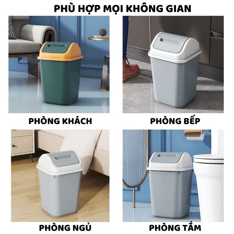 Thùng Đựng Rác Nắp Lật ENODA HOME, Thùng Rác Văn Phòng 2 Kích Thước TR031