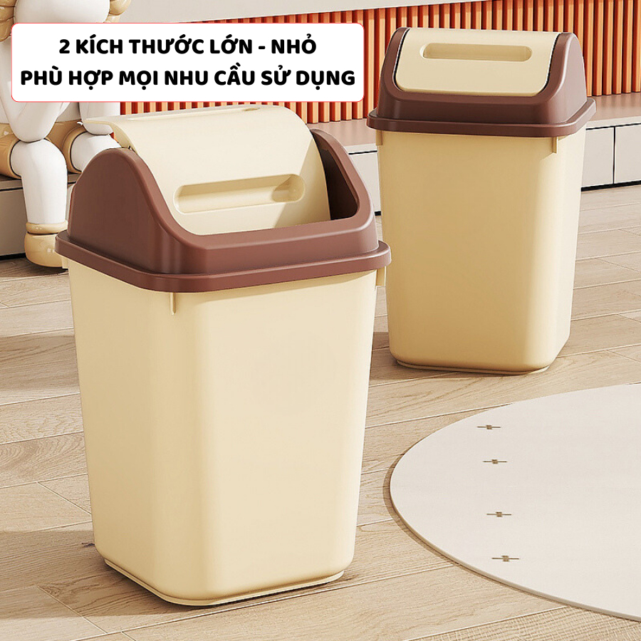 Thùng Đựng Rác Nắp Lật ENODA HOME, Thùng Rác Văn Phòng 2 Kích Thước TR031