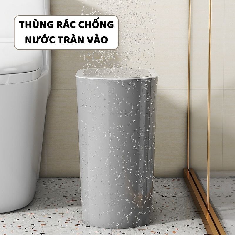 Thùng Đựng Rác Phòng Vệ Sinh ENODA HOME, Thùng Đựng Rác Có Nắp 15L 3 Màu TR032