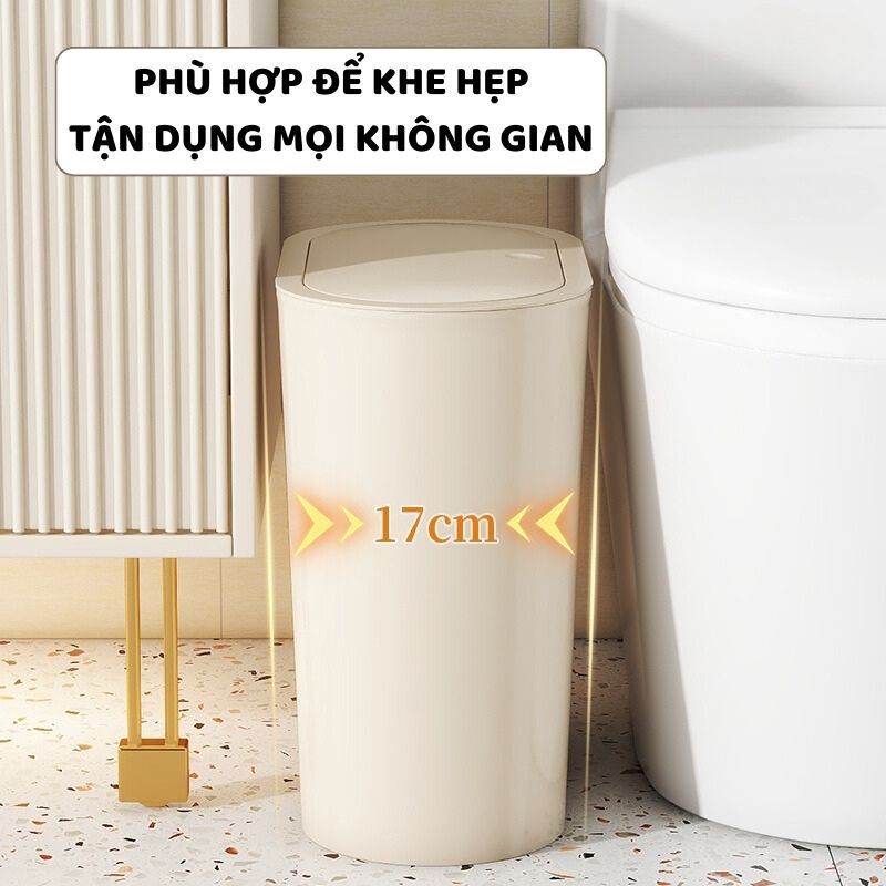 Thùng Đựng Rác Phòng Vệ Sinh ENODA HOME, Thùng Đựng Rác Có Nắp 15L 3 Màu TR032